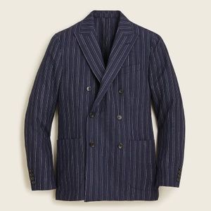 J Crew Ludlow unstructured double-breasted suit jacket in Italian linen-wool
42R